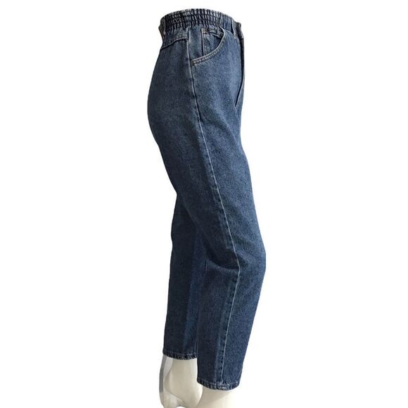 Vintage 80’s LEE Jeans Elastic Waist Fly Zip High Rise Crop Jeans Sz 10 - Picture 2 of 16